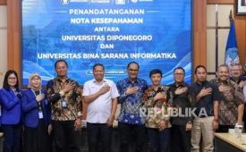 Universitas Bina Sarana Informatika (UBSI) yang dikenal sebagai Kampus Digital Kreatif dan Universitas Diponegoro (UNDIP) membuka peluang kolaborasi akademik melalui penandatanganan Nota Kesepahaman (MoU).