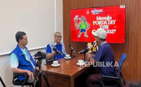 Wakil Ketua Umum I KONI DIY, Rumpis Agus Sudarko bersama Kepala Dinas Pendidikan, Pemuda, dan Olahraga (Disdikpora) Kulon Progo, Nur Wahyudi bicara soal perhelatan Porda DIY 2027. 