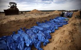 Kuburan massal di Gaza (ILUSTRASI). PBB menyerukan penyelidikan kuburan massal di Gaza yang berisi 283 jasad.