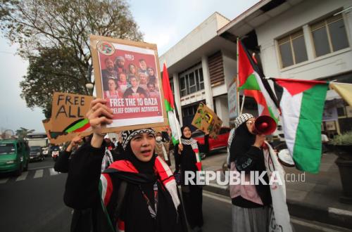 Aksi Solidaritas Palestina Suarakan Pembebasan Aktivis Kemanusiaan Maghreb Sumud Organisation