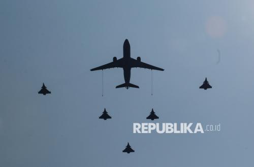 Penampakan Pesawat Rafale dan A330 MRTT Prancis di Langit Jakarta