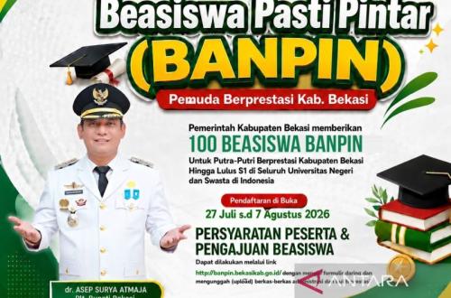 Pemkab Bekasi Buka 100 Kuota Beasiswa Banpin 2026 untuk Pemuda Berprestasi