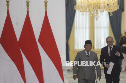 Presiden Prabowo Terima Kunjungan PM Australia Anthony Albanese di Istana Merdeka