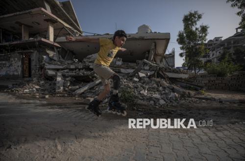 Kehilangan Kaki Tak Hentikan Semangat Remaja Gaza Bermain Sepatu Roda
