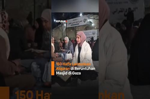 150 Hafiz Lantunkan Alquran di Reruntuhan Masjid di Gaza