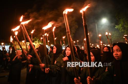 1.800 Siswa di Aceh Barat Gelar Pawai Obor Sambut Ramadhan