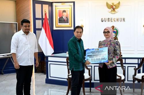 Gubernur Sumut Terima Bantuan Kemanusiaan Rp500 Juta dari Lampung
