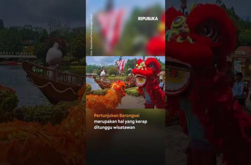 Barongsai dan Liong Beraksi di Kawasan Wisata Lembang