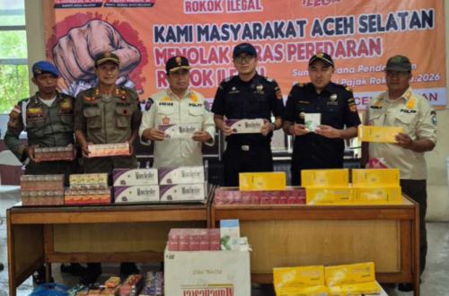 Periksa Kios dan Toko, Bea Cukai Meulaboh Amankan 40 Ribu Batang Rokok Ilegal