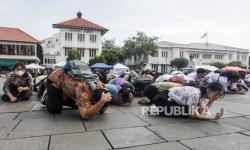 Aksi Simulasi Tanggap Bencana di Kota Tua Jakarta