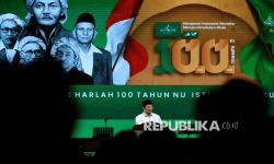 Peringatan Hari Lahir (Harlah) ke-100 Nahdlatul Ulama yang digelar di Istora Gelora Bung Karno, Senayan, Jakarta, Sabtu (31/1/2026). 