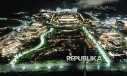 In Picture: Gemerlap Cahaya Kawasan Inti Pusat Pemerintahan IKN di Malam Hari