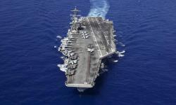 Kapal induk milik AS USS Abraham Lincoln. Kapal pembawa pesawat tempur itu dilaporkan tiba di Timur Tengah pada akhir Januari 2026.