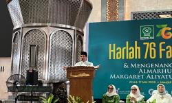 Menteri Agama Nasaruddin Umar saat menghadiri peringatan Harlah ke-76 Fatayat NU di Masjid Istiqlal, Ahad (17/5/2026).