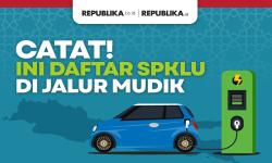 Infografis daftar SPKLU mudik. 