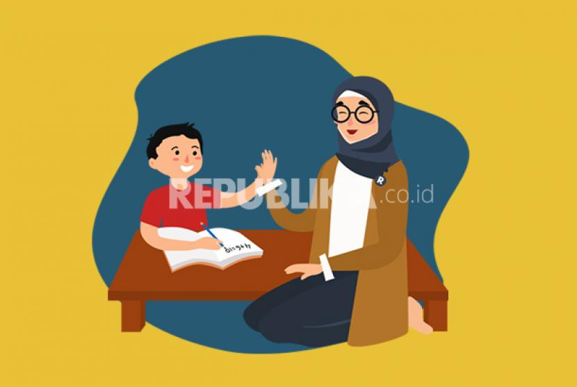 Ilustrasi puisi Kami Ingin Belajar Merdeka Nurgayah Hasibuan. Foto : Republika