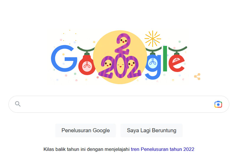 Google Doodle Malam Tahun Baru 2022 ke 2023