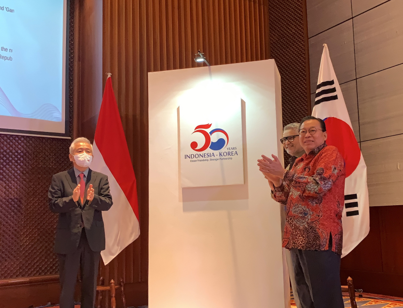 Peresmian logo baru 50 tahun hubungan diplomatik Korea-Indoneisa. Foto: Fergi Nadira