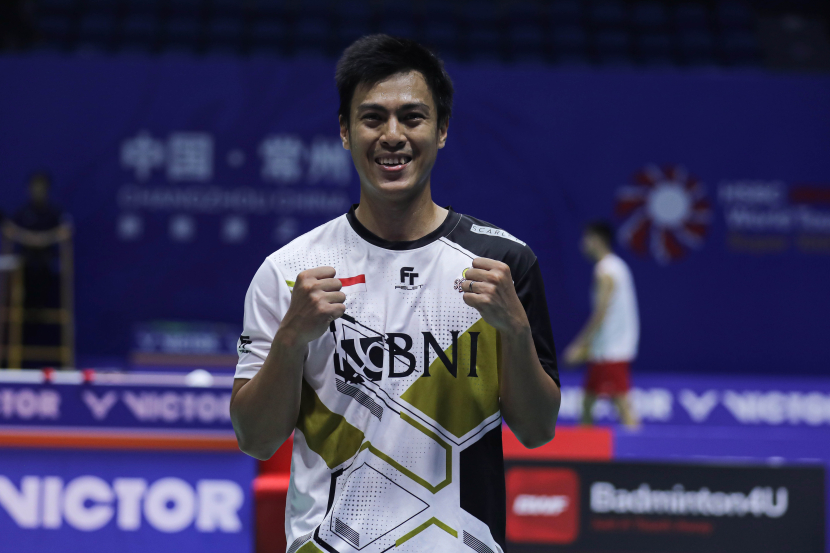 Pemain tunggal putra Indonesia Shesar Hiren Rhustavito memenangkan babak kedua China Open 2023 dengan dramatis.