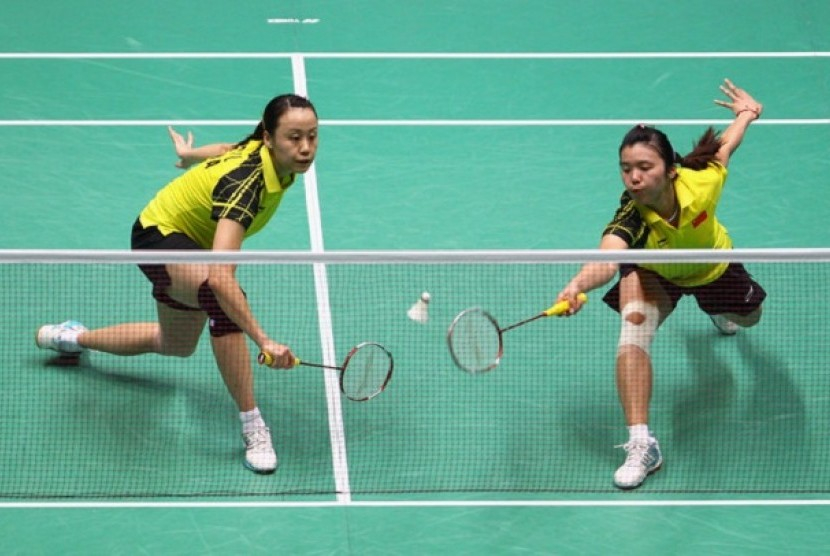 Zhao Yunlei dan Tian Qing saat bermain di ganda putri