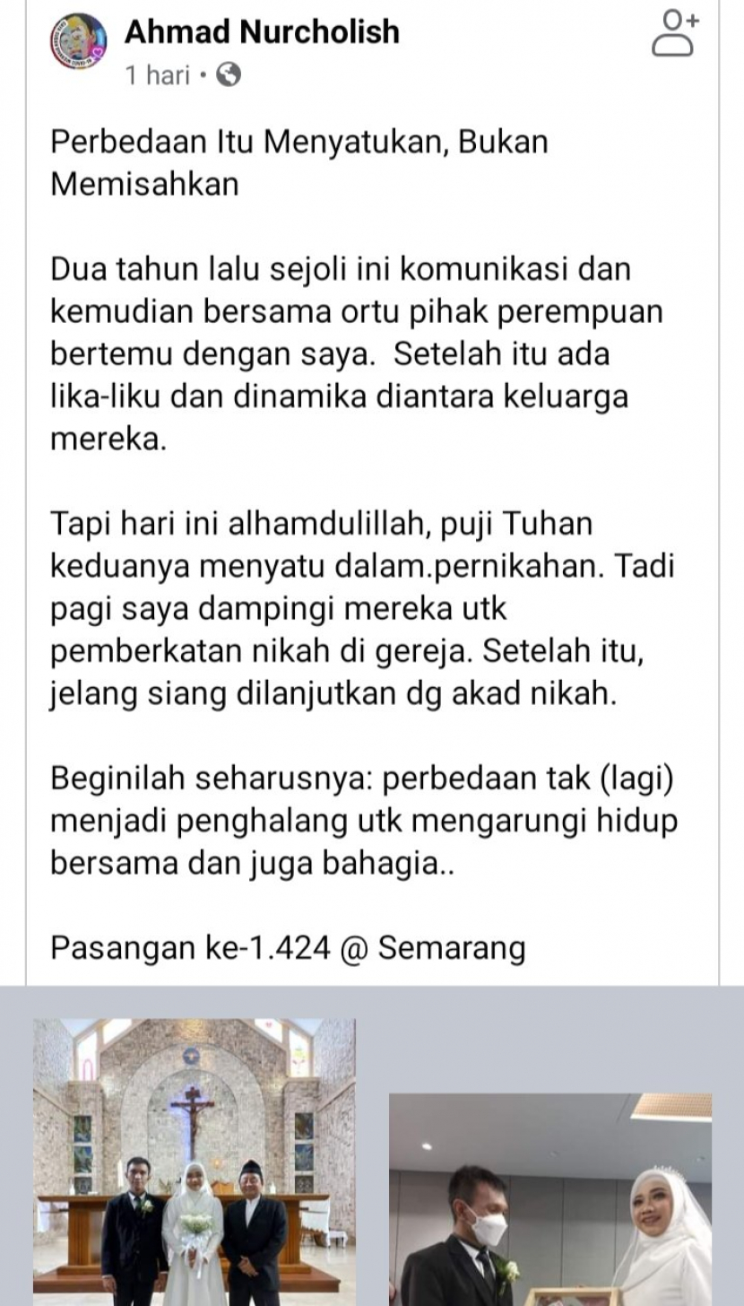 Keterangan dari Ahmad Nurcholis di Facebooknya.