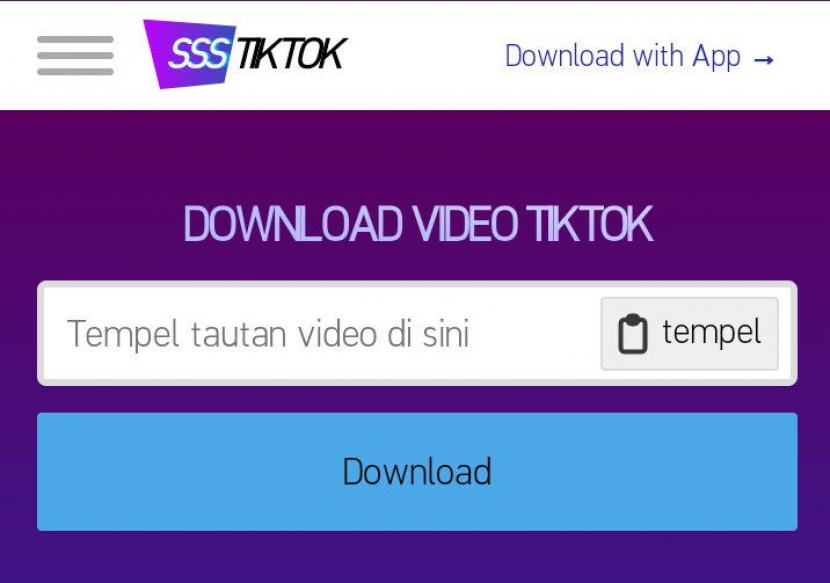 SssTikTok aplikasi untuk download video TikTok secara gratis.