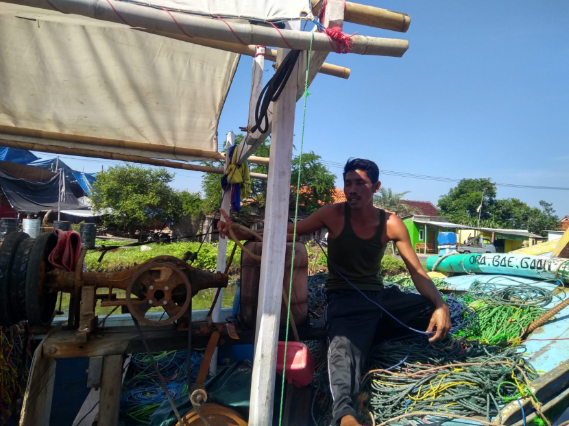 Nelayan rajungan di Desa Pabean Udik, Kecamatan/Kabupaten Indramayu. (Lilis Sri Handayani)