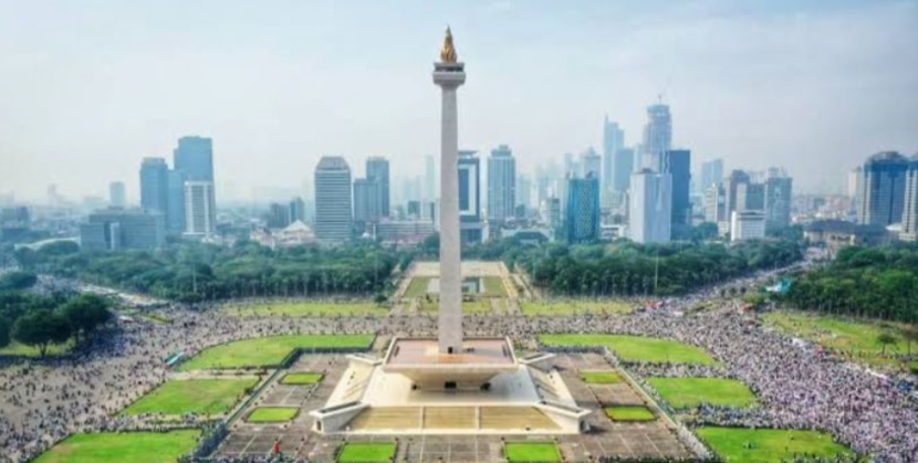 Aksi bela Palestina tahun 2023 di Monas, Jakarta (sumber JawaPos.com)