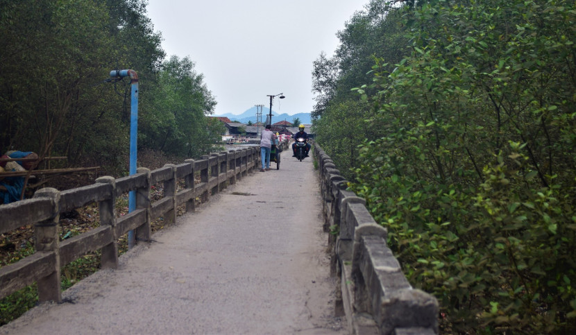 Jembatan menghubungkan Pulau Pasaran dengan Kota Bandar Lampung. (Foto: Mursalin Yasland)