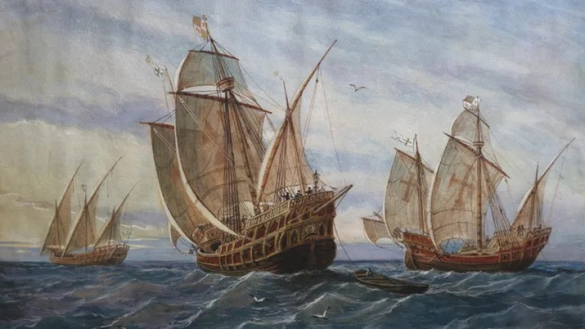 Kapal Nina, Pinta, dan Santa Maria dalam armada Cristhoper Colombus.