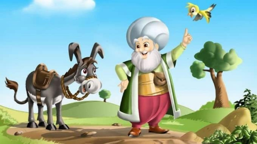 Karikatur Nasrudin Hoja dan keledainya. (Ilustrasi)