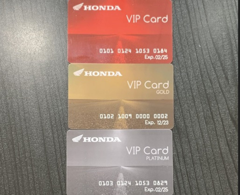 Tampak Honda VIP Card                        dok Honda