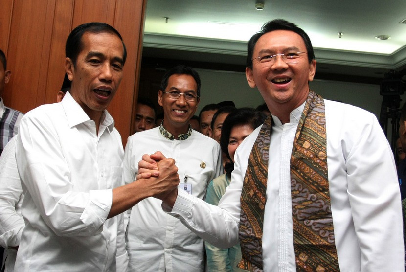 Basuki Tjahaja Purnama alias Ahok (kanan) dan Presiden RI Joko Widodo (Jokowi). (Foto: republika.co.id) 