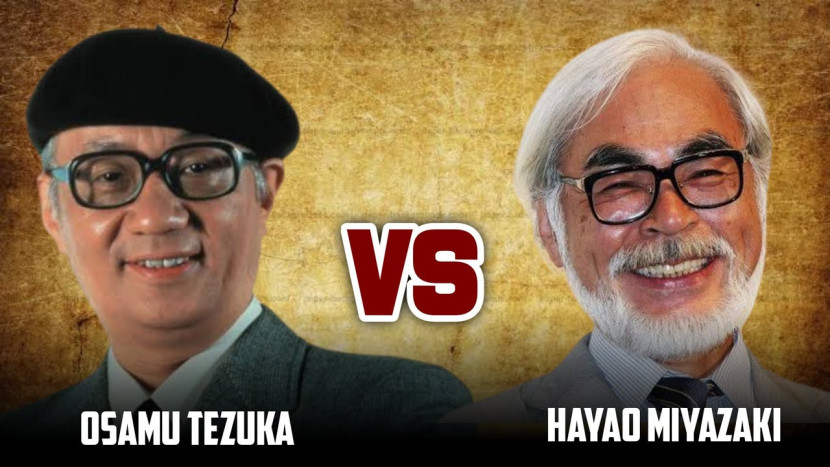 Osamu Tezuka dan Hayao Miyazaki (kanan). (Foto: https://www.youtube.com/watch app=desktop&v=7JAgmXZFyoM)