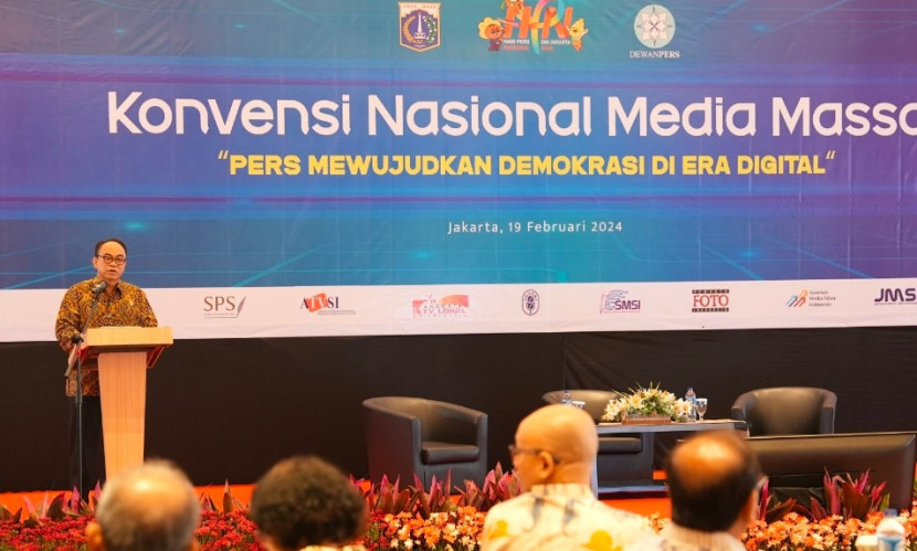 Konvensi Nasional Media Massa dalam memperingati Hari Pers Nasional (HPN) 2024 di Ancol, Jakarta, Senin (19/02/24).