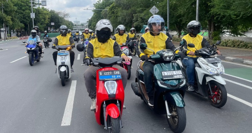 Tampak anggota komunitas Honda sedang melakukan rolling city menuju IIMS, Kemayoran, Jakarta Pusat.              dok wahana