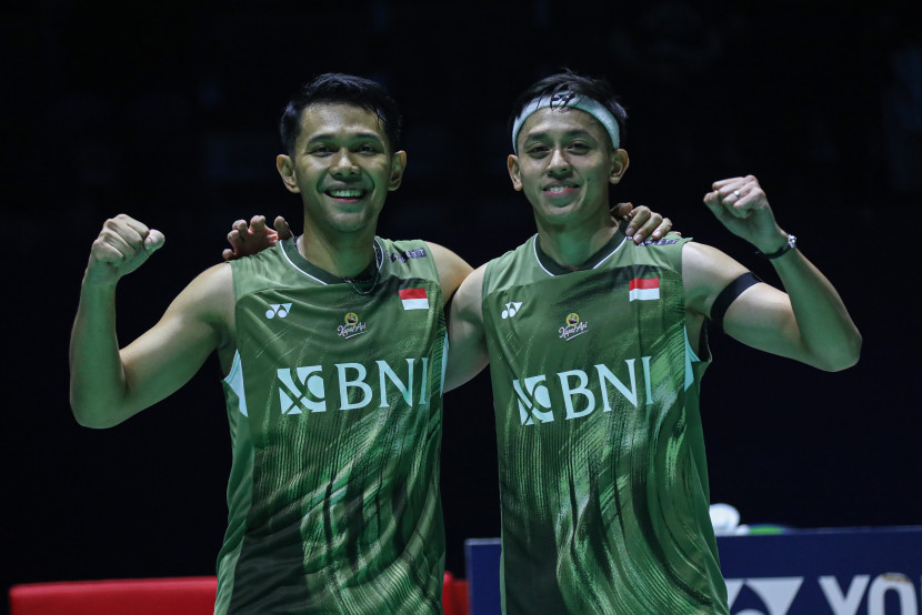 Pasangan Fajar Alfian/Muhammad Rian Ardianto menjadi satu-satunya ganda putra yang lolos ke babak kedua French Open 2024. (Sumber foto: PBSI)