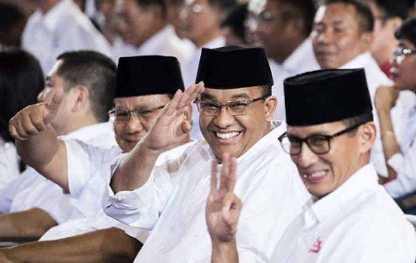 Capres Prabowo Subianto mengalahkan capres Anies Rasyid Baswedan di Provinsi DKI Jakarta.