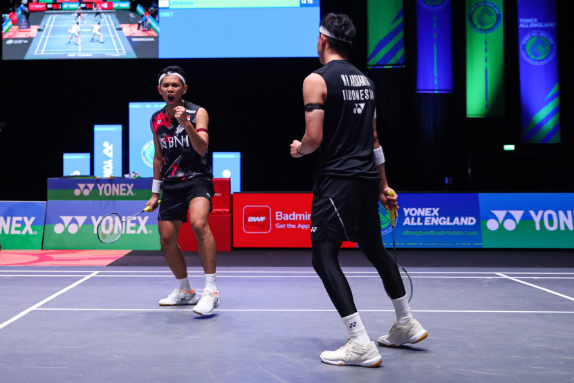 Pasangan ganda putra Fajar Alfian/Muhammad Rian Ardianto melaju ke final All England 2024. (Sumber foto: PBSI)