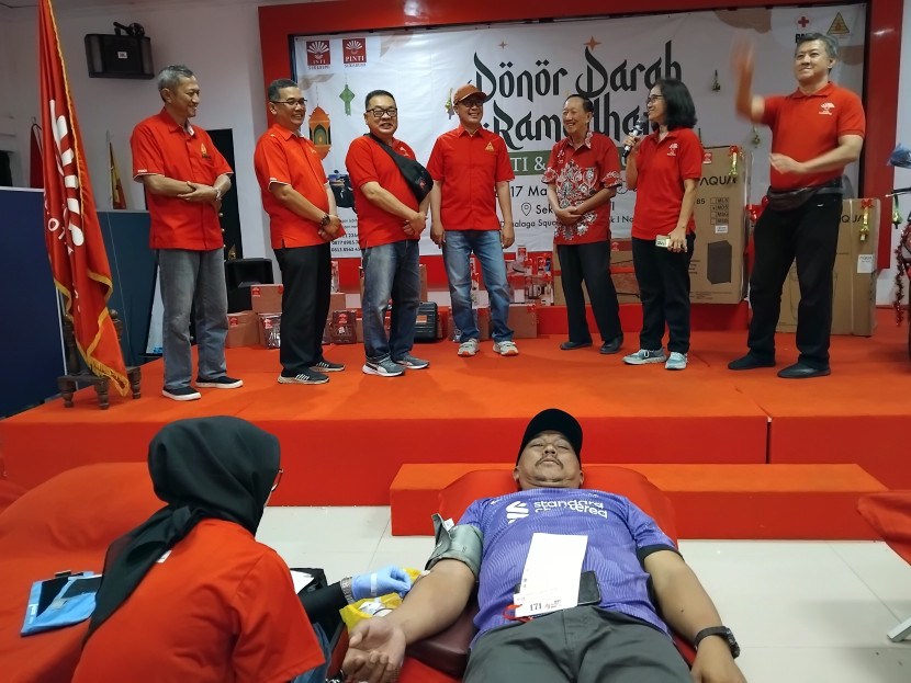 Donor darah Ramadhan 2024 digelar Inti dan Pinti Sukabumi di Sekretariat Perhimpunan Inti Sukabumi, Danalaga Square, Kota Sukabumi, Ahad (17/3/2024).