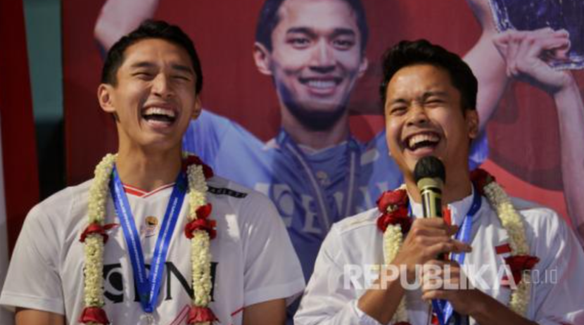 Jonatan Christie dan Anthony Sinisuka Ginting ada di podium tertinggi All England 2024 karena menciptakan All Indonesian Final.