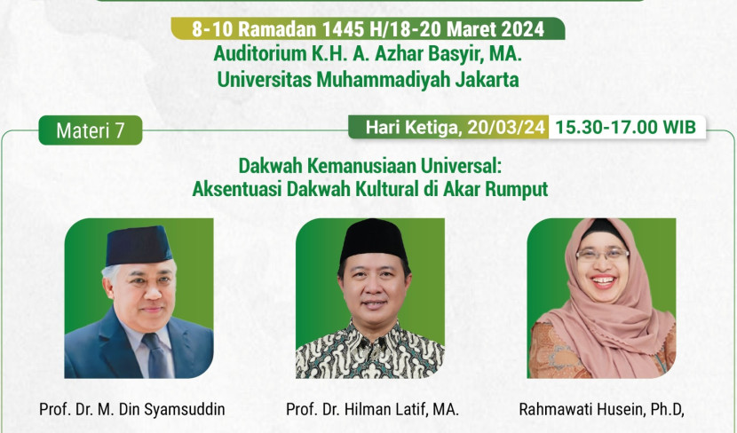Para pembicara Pengkajian Ramadan 1445 Univ. Muhammadiyah Jakarta (UMJ). (dok UMJ)
