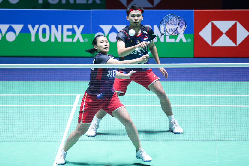 Pasangan Rinov Rivaldy/Pitha Haningtyas Mentari. Indonesia menurunkan para ganda campuran utamanya di turnamen Spain Masters 2024 Super 300. (Sumber foto: PBSI)