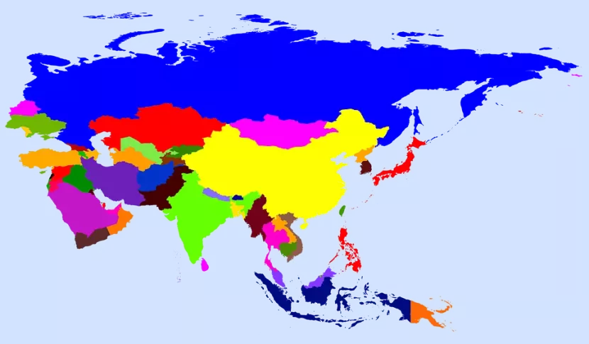 Peta wilayah benua Asia/ilustrasi. (Foto: pixabay)