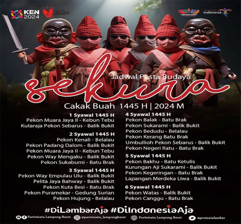 Flyer jadwal Pesta Sekura. (FOTO: IG @festivalsekalabekhak)