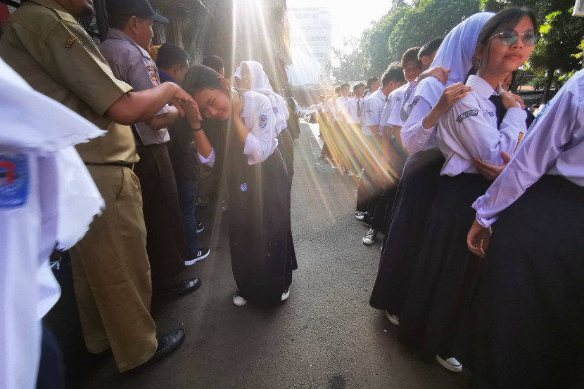 Kegiatan halal bihalal ini diikuti hampir seluruh 900 lebih siswa dan tenaga pendidik SMPN 7 Bandung. (Foto: Yogi Ardhi/Republika Network)