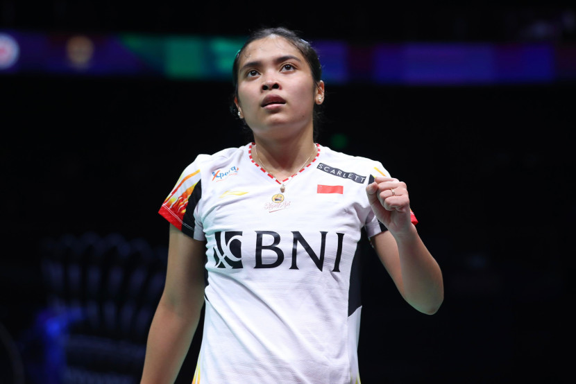 Gregoria Mariska Tunjung. Tim Uber Indonesia akan melawan Korea di semifinal Piala Uber 2024. Tidak ada nama An Se Young di line up Korea. (Sumber foto: PBSI)