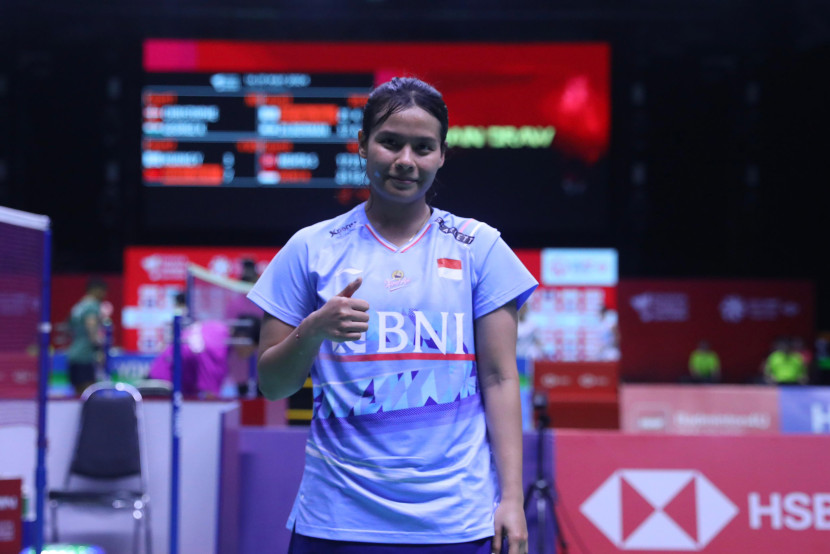 Pemain tunggal putri Indonesia, Komang Ayu Cahya Dewi. Komang melangkah ke babak kedua Thailand Open 2024. (Sumber foto: PBSI)