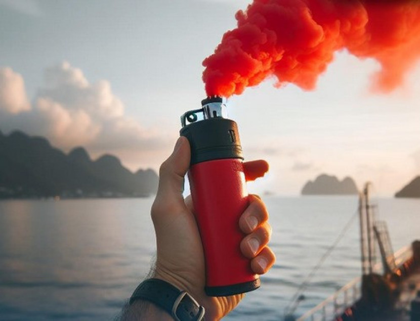 Hand Flare atau Suar yang biasa digunakan di Laut. Foto: Facebook Humpuss Maritim Internasional