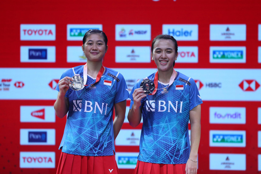 Pasangan ganda putri Febriana Dwipuji Kusuma/Amalia Cahaya Pratiwi. Ana/Tiwi gagal persembahkan gelar juara di Thailand Open 2024. (Sumber foto: PBSI)